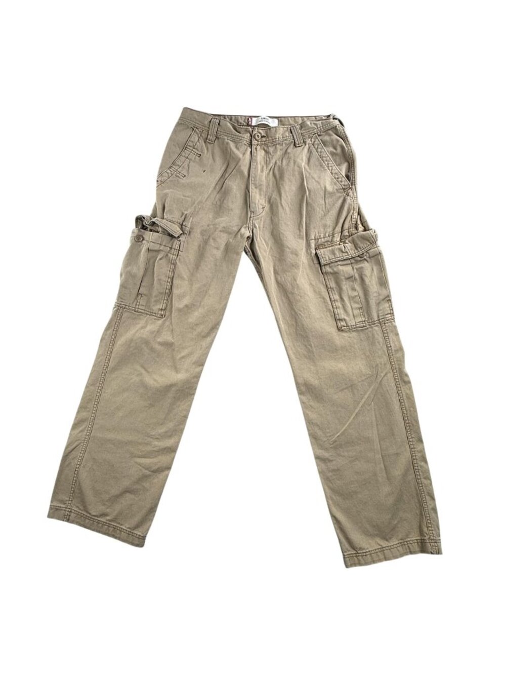 Vintage 701 Levis Cargo Pants Mens 34x34 Beige Loose Straight Relaxed Workwear